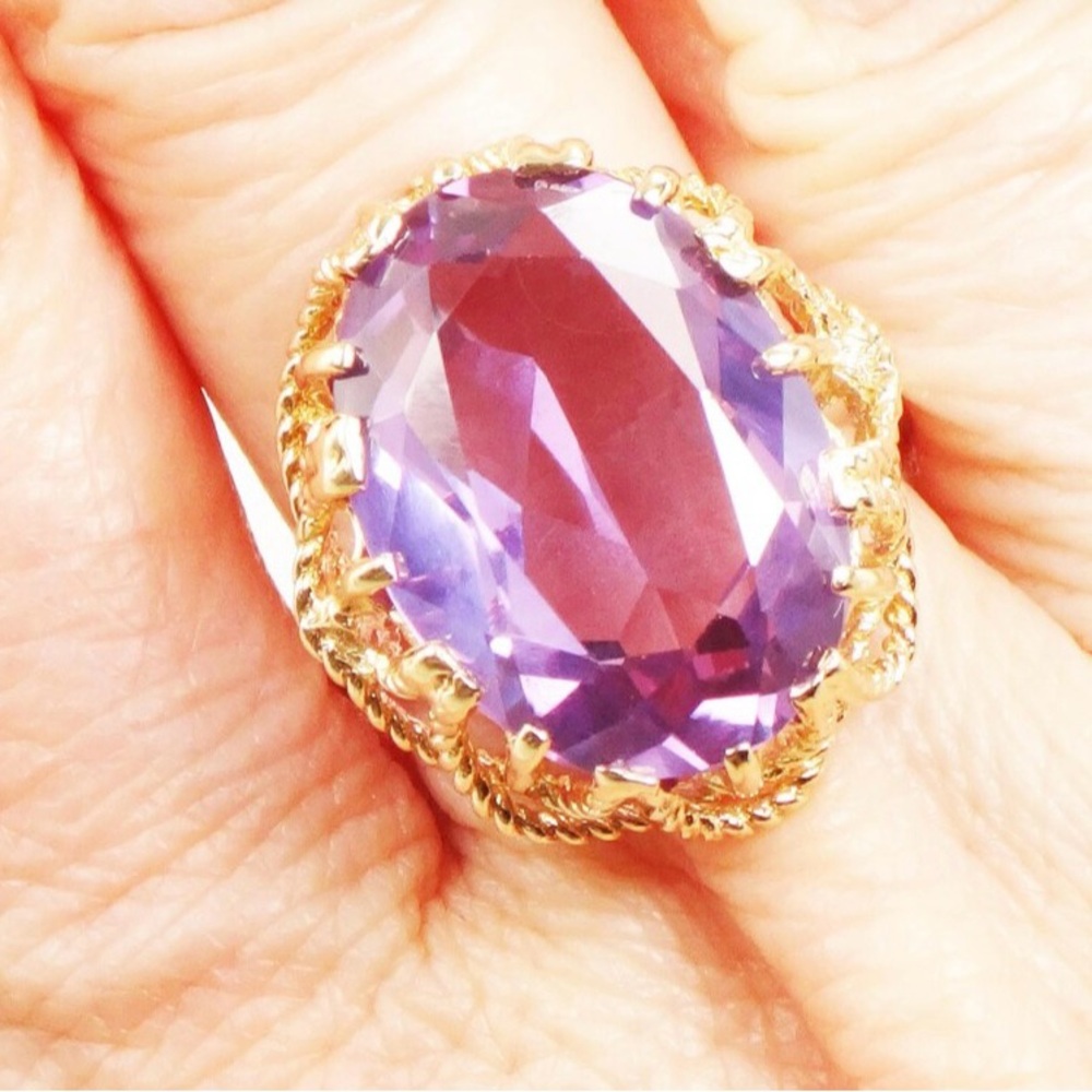 Vintage Purple and Gold Sapphire Ring